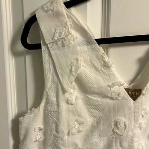 Mirth Caftans sleeveless lined cotton, textured v neck top sz L